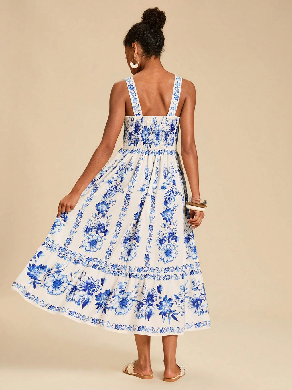 Travachic White And Blue Floral,Summer,Boho,Holiday,Tea Party,Holiday