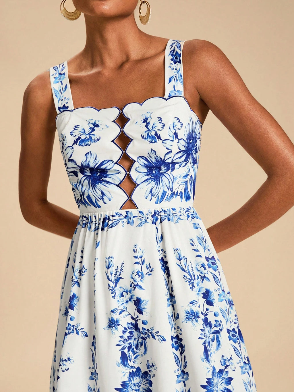 Travachic White And Blue Floral,Summer,Boho,Holiday,Tea Party,Holiday