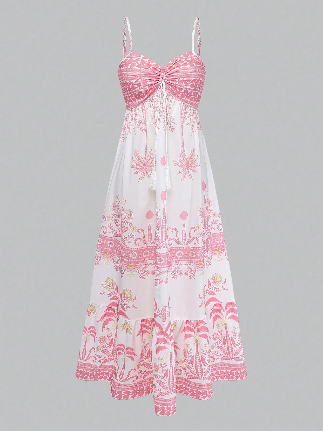 GlowEve Women's White And Blue Floral Summer Boho Beach Vacation