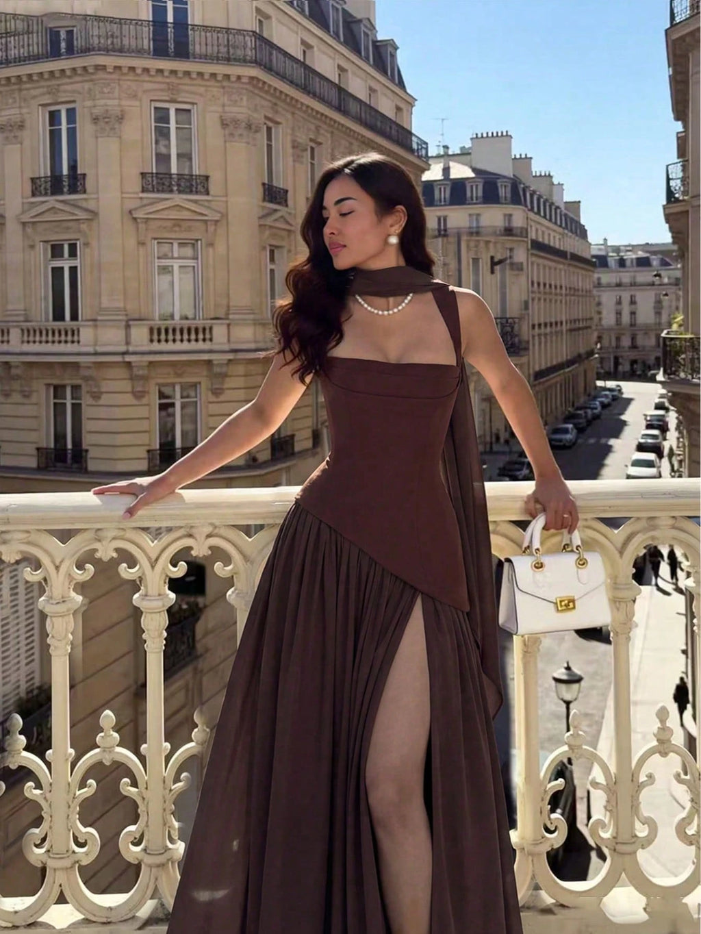 Women's Solid Color Square Neck Backless Tie Ruffle Hem Sexy Vacation