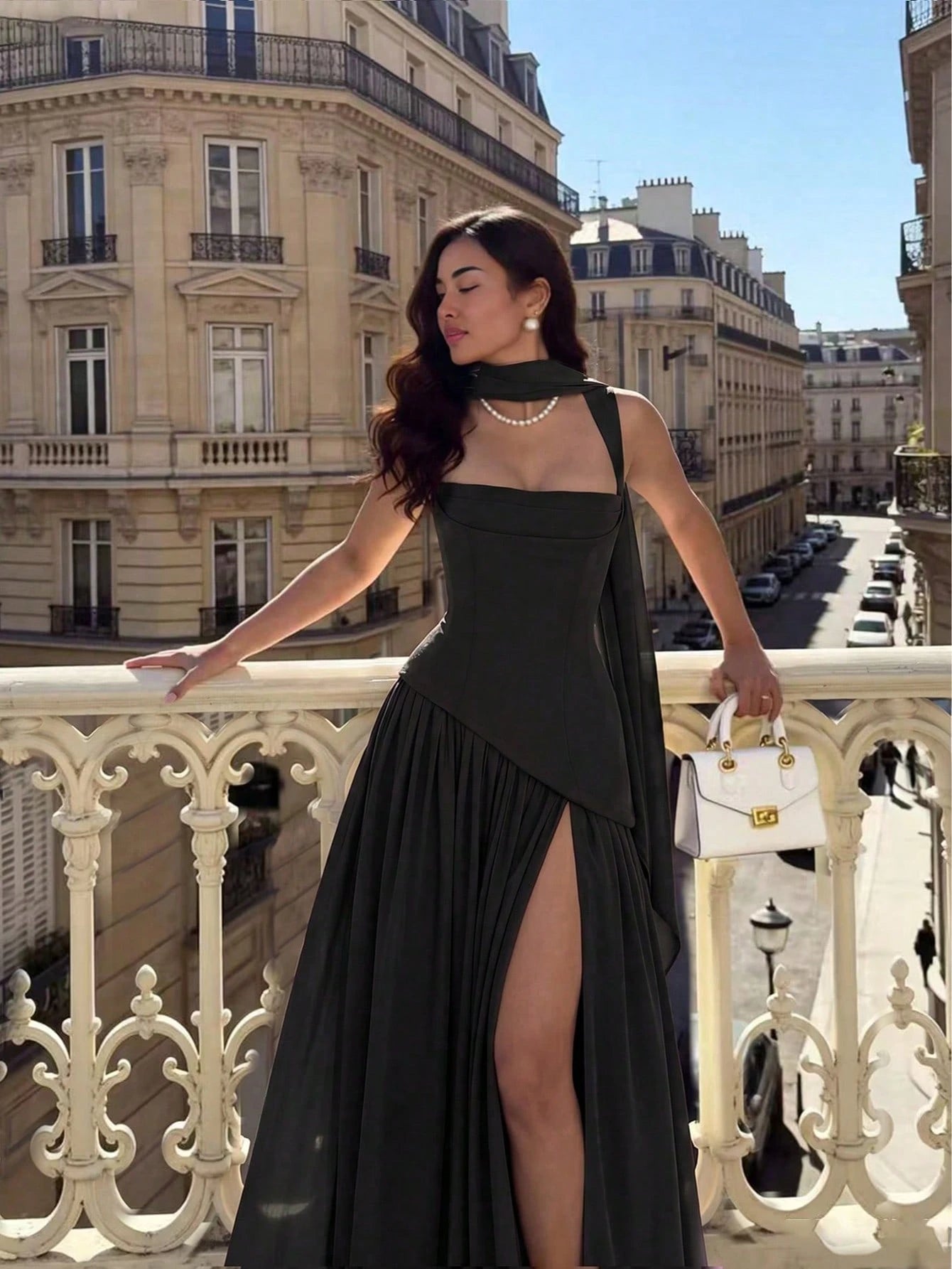 Women's Solid Color Square Neck Backless Tie Ruffle Hem Sexy Vacation