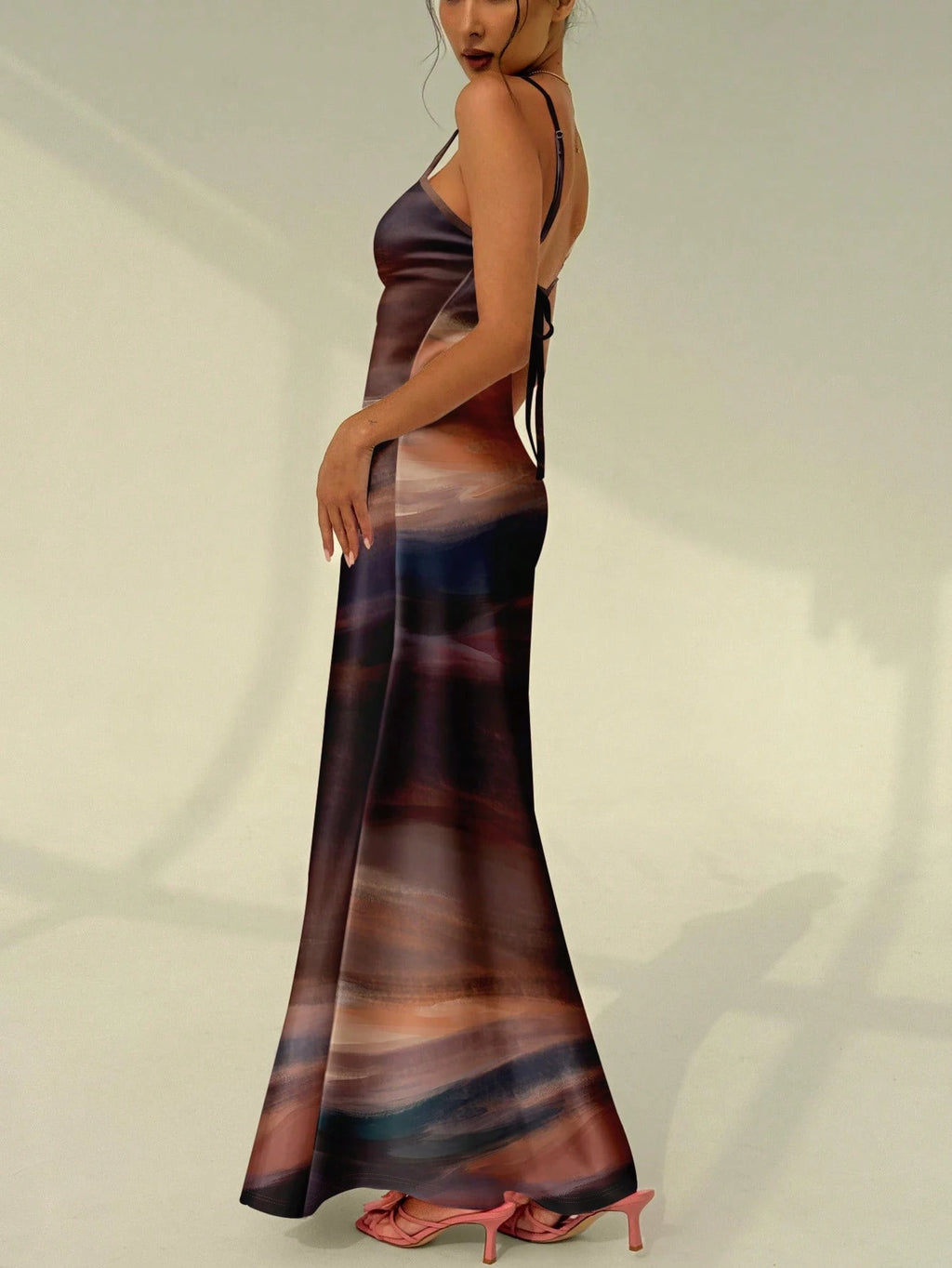 Aloruh Vacation Spaghetti Strap Tie-Up Bodycon Printed Dress For Women, Spring/Summer,Summer Dresses For Women - image 19