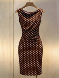 Resyla New Fashion Casual Versatile Polka Dot Bodycon Knit Dress For