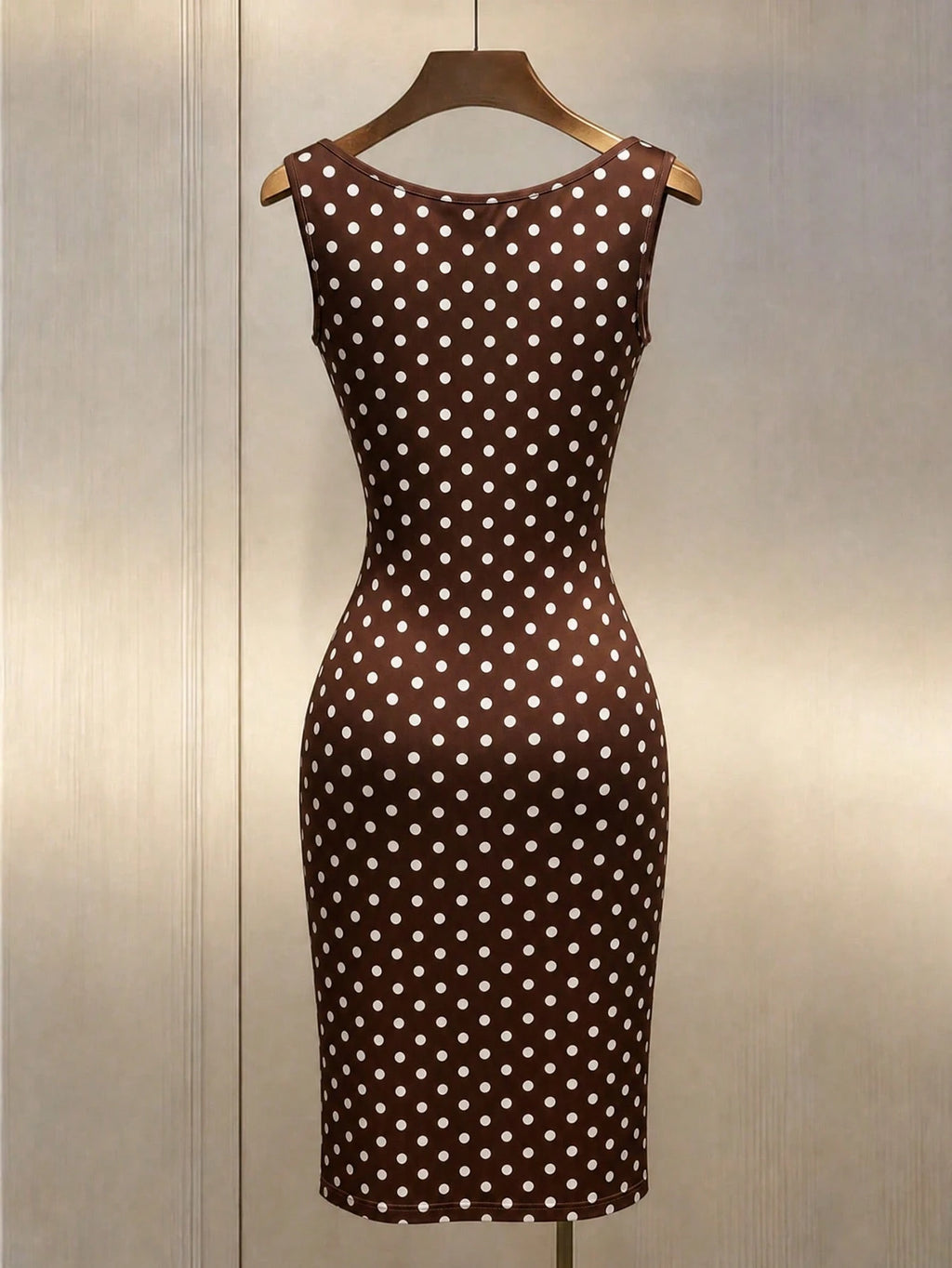 Resyla New Fashion Casual Versatile Polka Dot Bodycon Knit Dress For