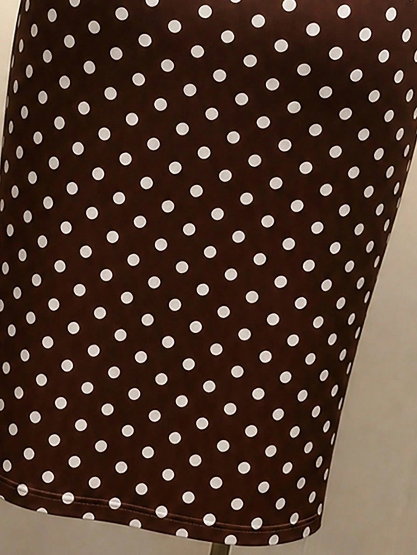 Resyla New Fashion Casual Versatile Polka Dot Bodycon Knit Dress For