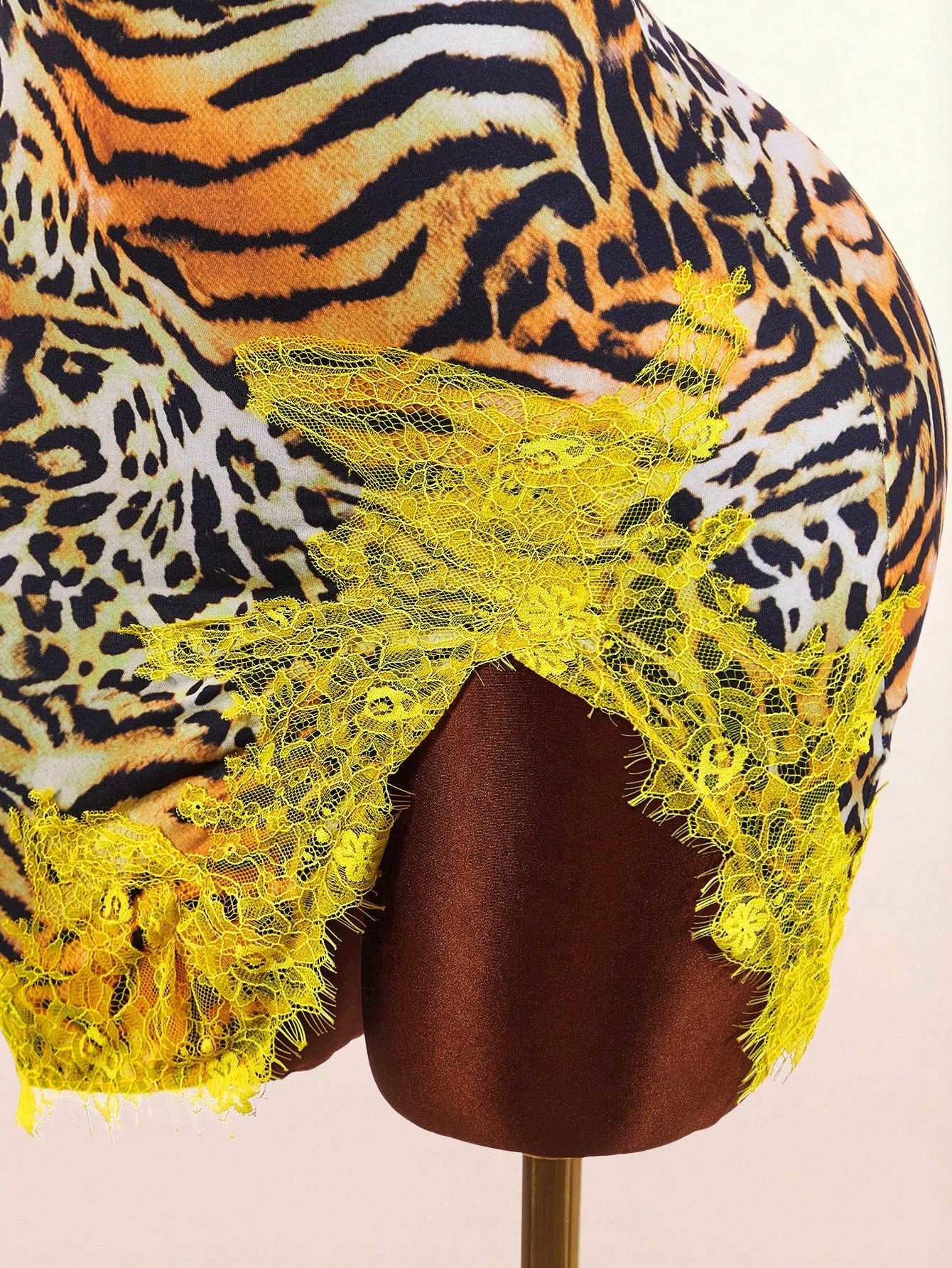 Bumpella Women's Fashion Sexy Contrast Color Lace Patchwork Animal