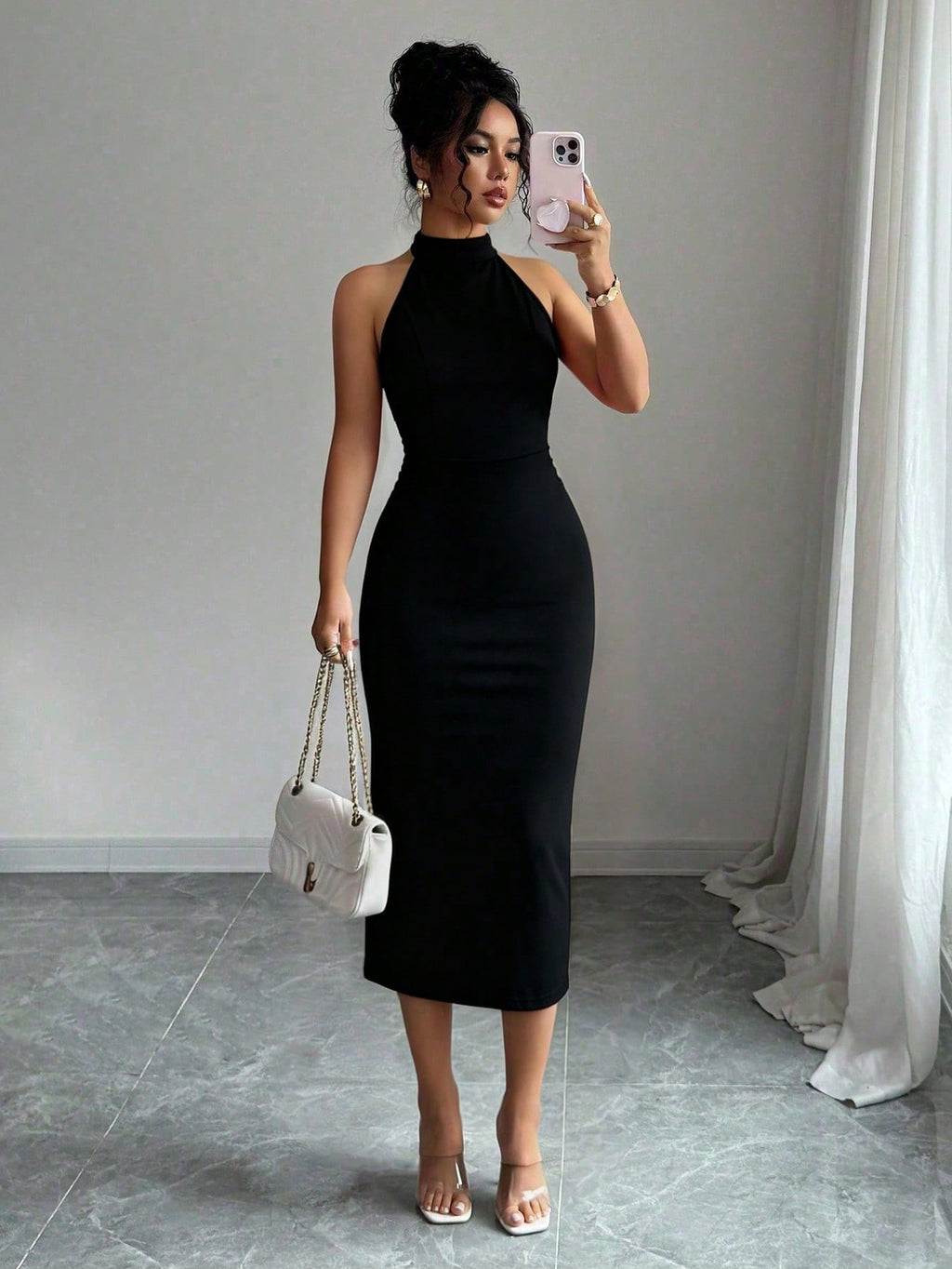 Elegant Solid Color Sexy Women's Off-Shoulder Summer Dress, Suitable