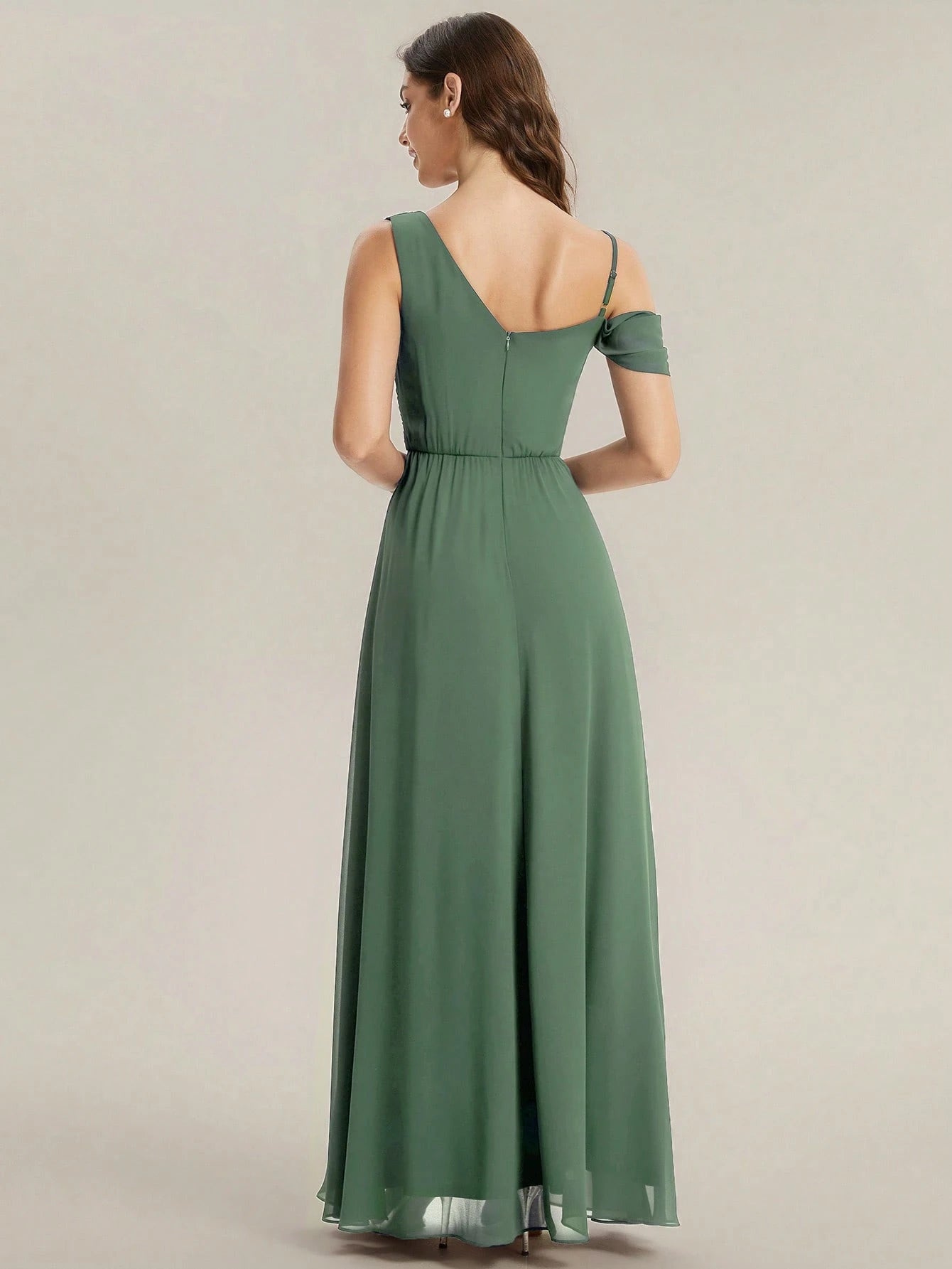 EVERPRETTY Elegant Chiffon Bridesmaid Dress, Pleated Neckline, Embroidered Floral, Long Length, Suitable For - image 18