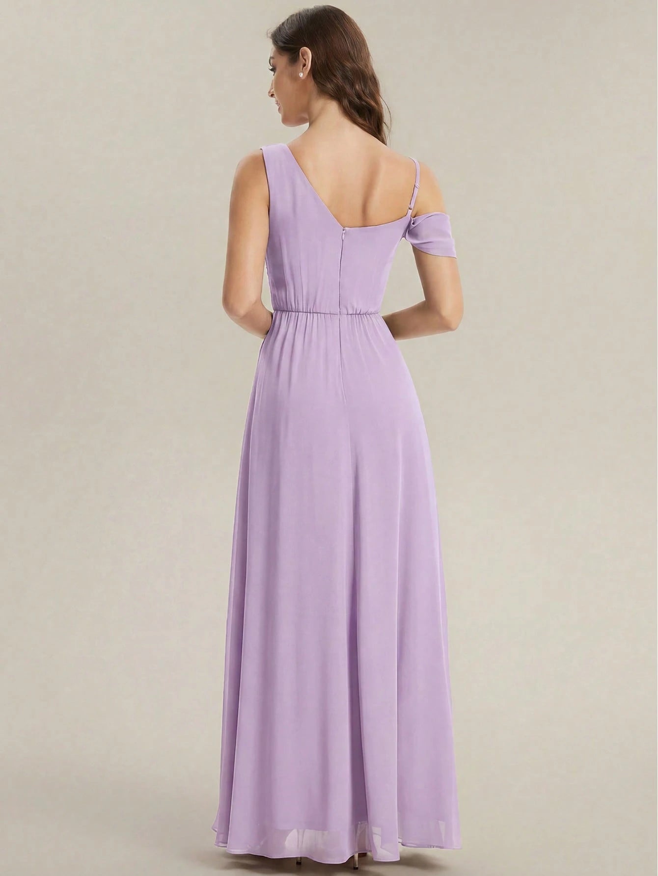 EVERPRETTY Elegant Chiffon Bridesmaid Dress, Pleated Neckline, Embroidered Floral, Long Length, Suitable For - image 8