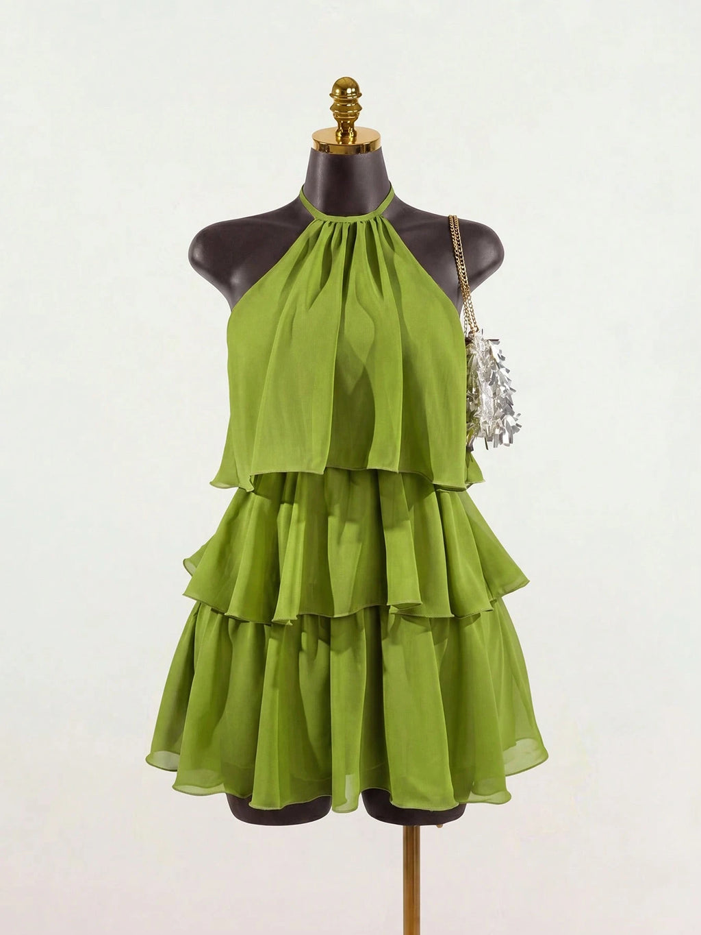 SaltGleam SaltGleam Women's Fashion Resort Ruffled Hem Halter Neck Tie Waist Dress - image 10