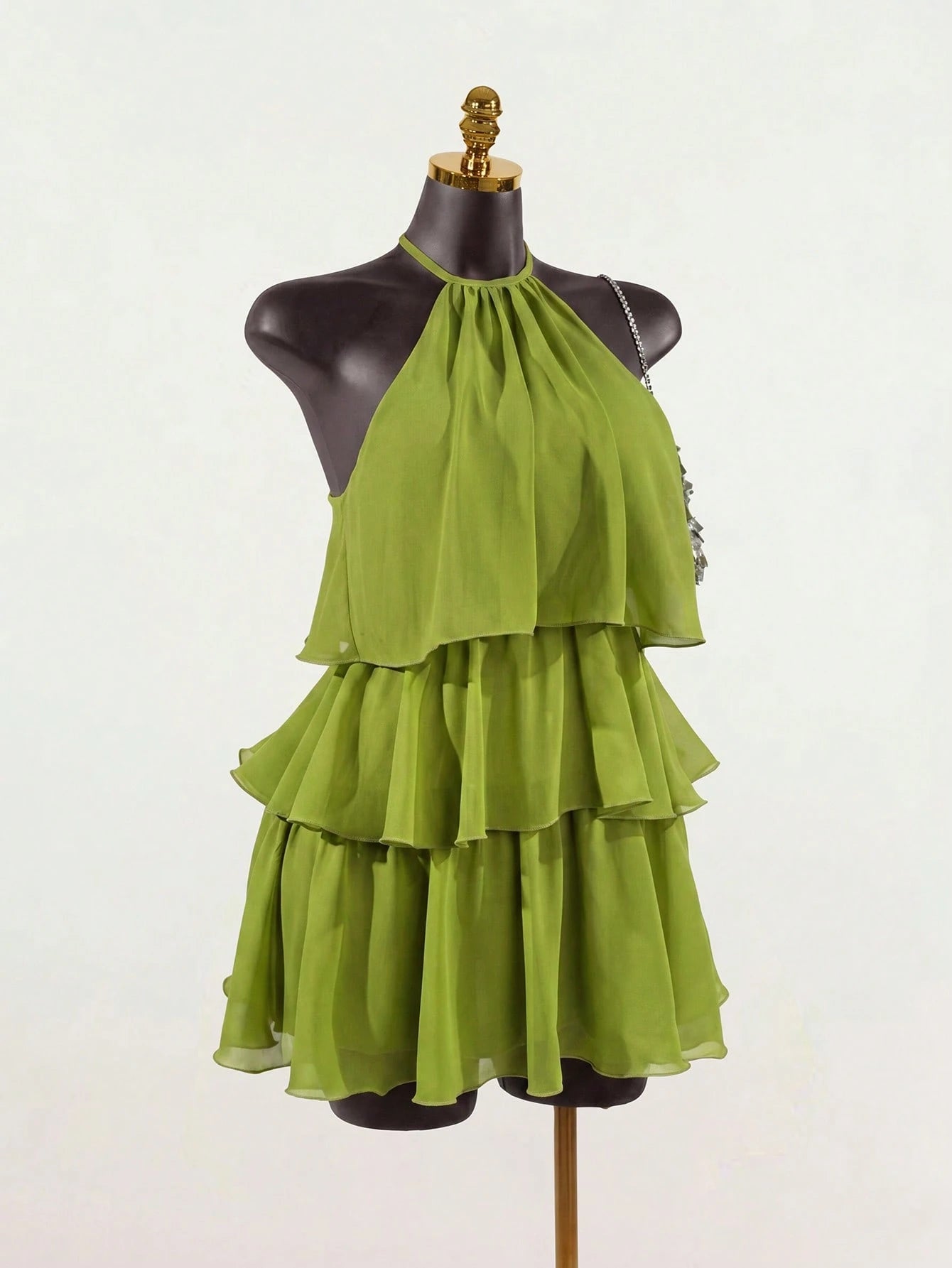 SaltGleam SaltGleam Women's Fashion Resort Ruffled Hem Halter Neck Tie Waist Dress - image 11