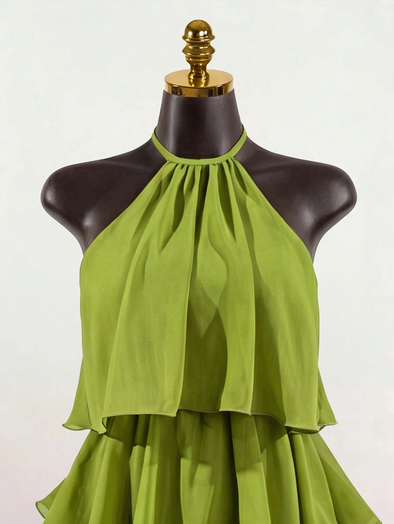 SaltGleam SaltGleam Women's Fashion Resort Ruffled Hem Halter Neck Tie Waist Dress - image 12