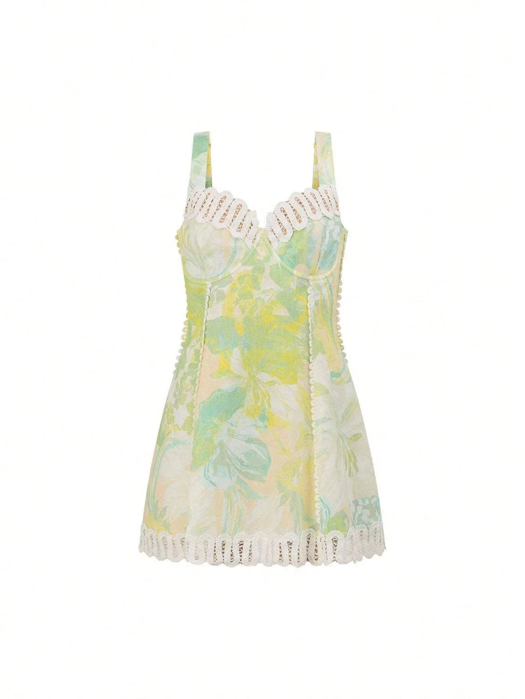 KZKZWK Women's Floral Print Corset Mini Dress, Spaghetti Strap With