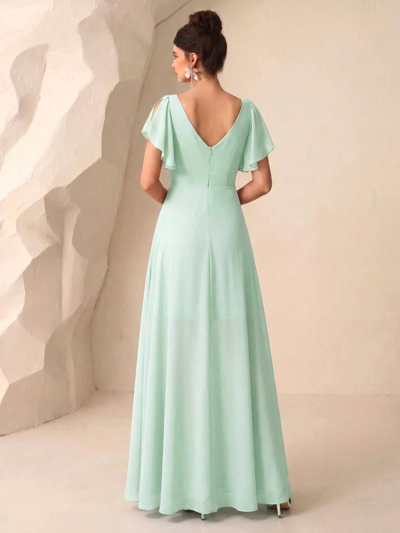 UNITHORSE Butterfly Sleeve Ruched Bust Ruffle Waist Tulle Bridesmaid Dress Elegant Dress Wedding - image 16