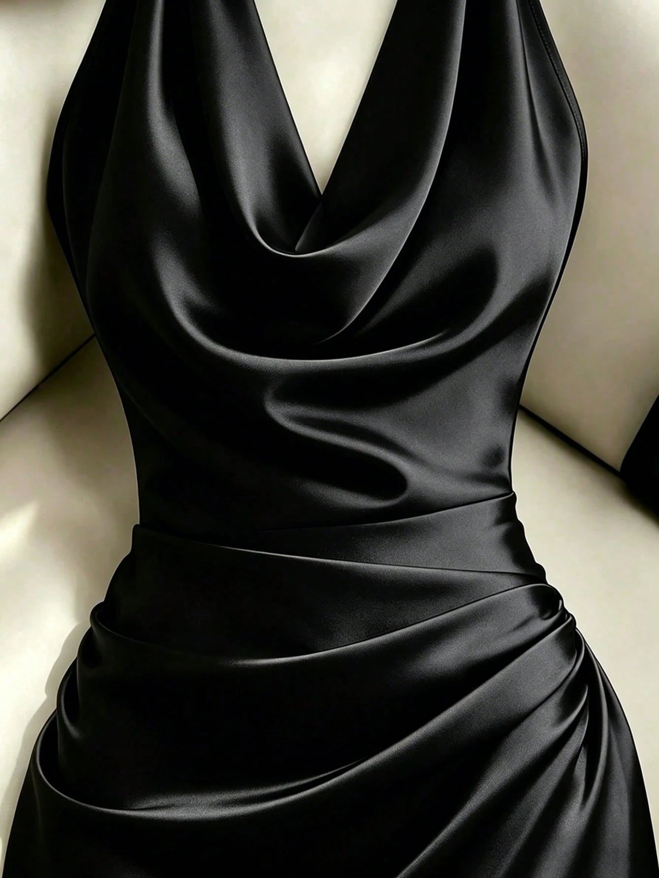 Franclia Fashionable New Elegant Draped Neck Brown Dress, Featuring