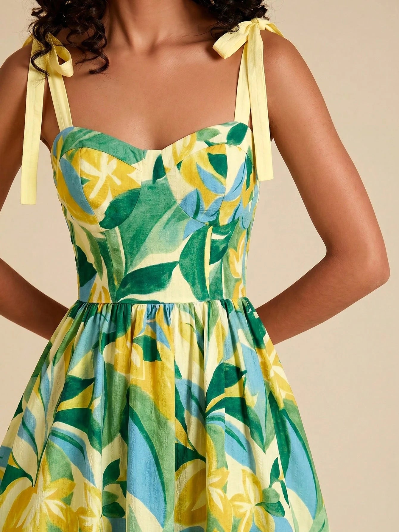 Travachic Vacation Woven Printed Spaghetti Strap Midi Dress For Women