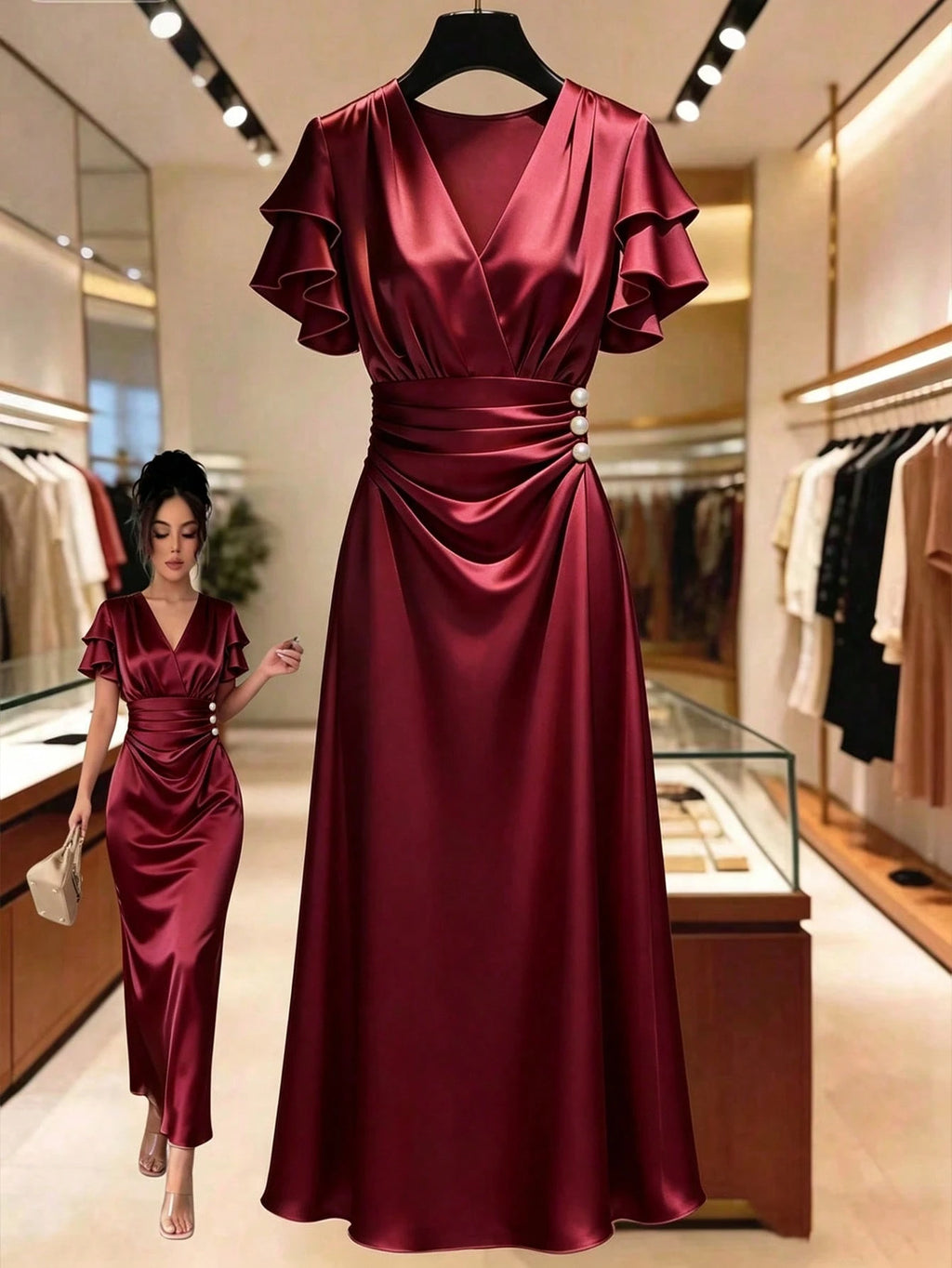 GlowEve Spring/Summer New Women's Long Dress With Waist Cinched