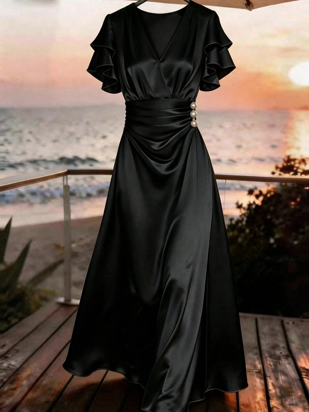 GlowEve Spring/Summer New Women's Long Dress With Waist Cinched
