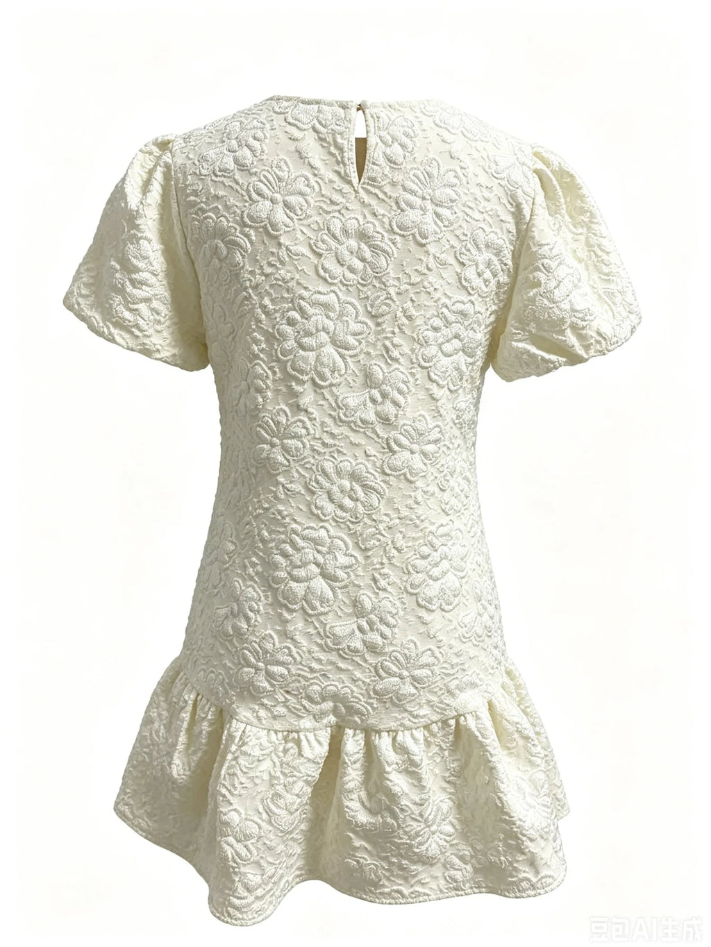 Women's White Short Dress Elegant Summer Yellow - image 6