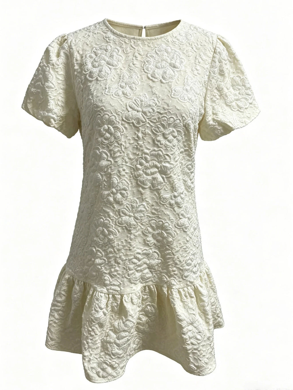 Women's White Short Dress Elegant Summer Yellow - image 5