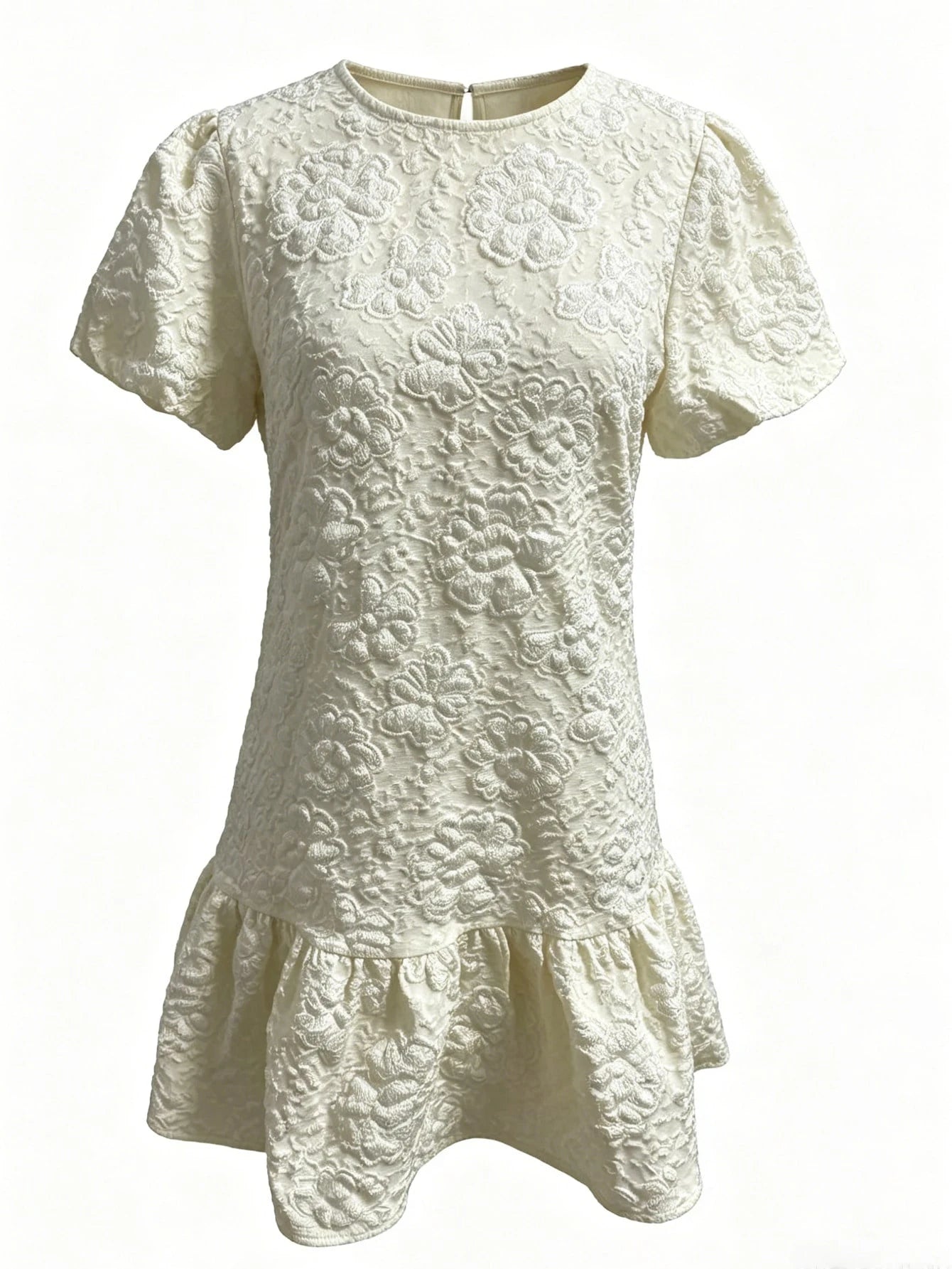 Women's White Short Dress Elegant Summer Yellow - image 5