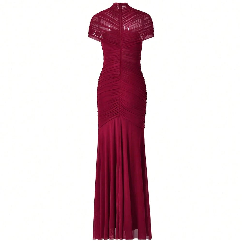 Double-Layer Mesh Elegant & Fashionable Wedding Dress, Sexy Pleated Dress - image 10