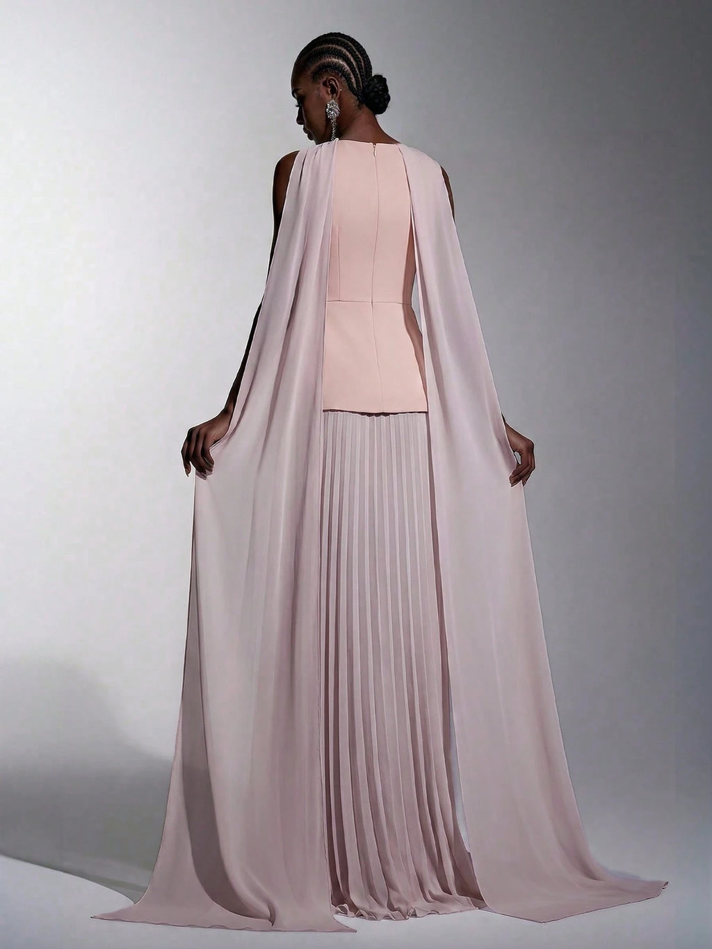 Elitara Sage Green Summer Elegant Formal Wedding Guest Dress,Chiffon Patchwork Pleated Skirt,A-Line Boat Neck - image 16