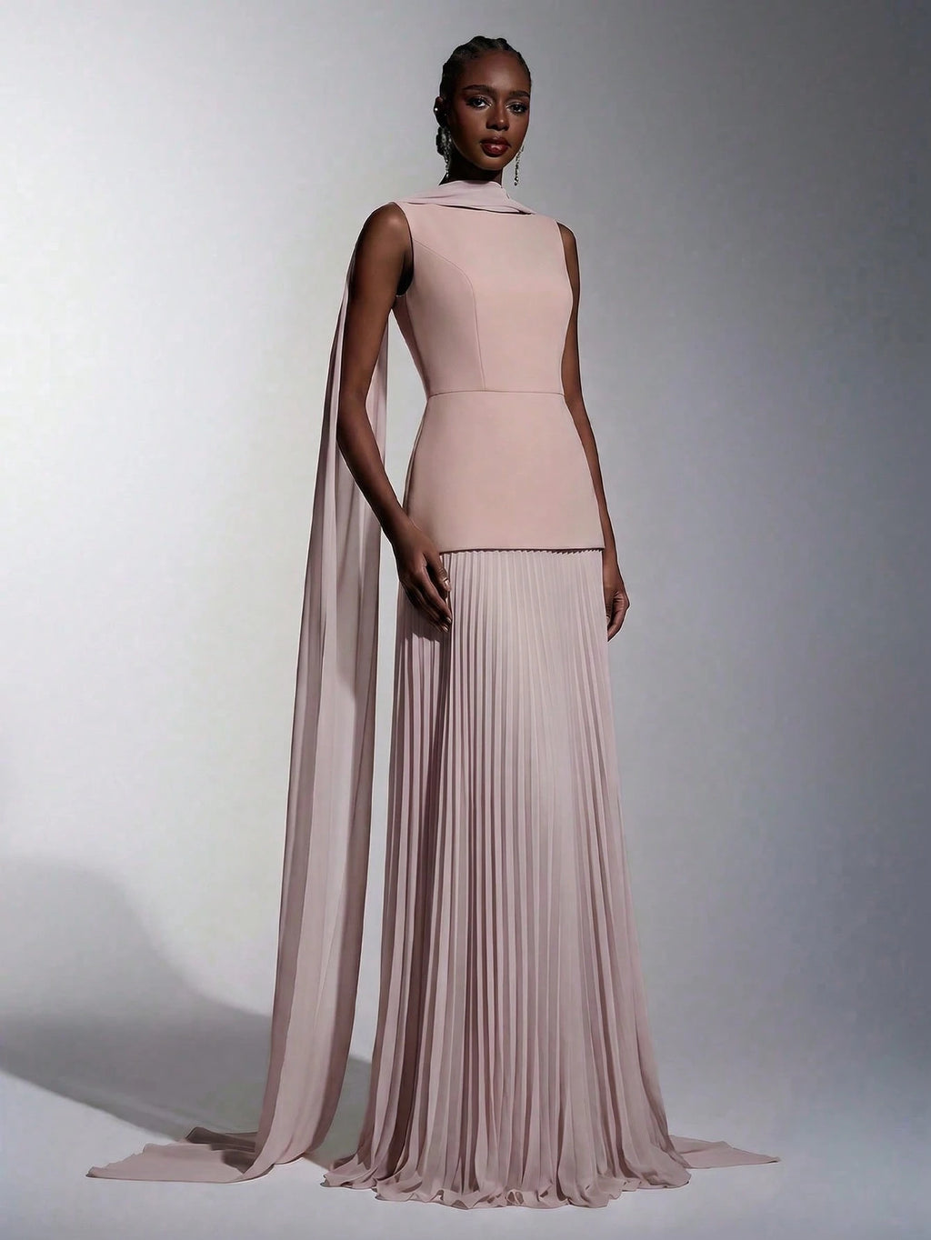 Elitara Sage Green Summer Elegant Formal Wedding Guest Dress,Chiffon Patchwork Pleated Skirt,A-Line Boat Neck - image 19