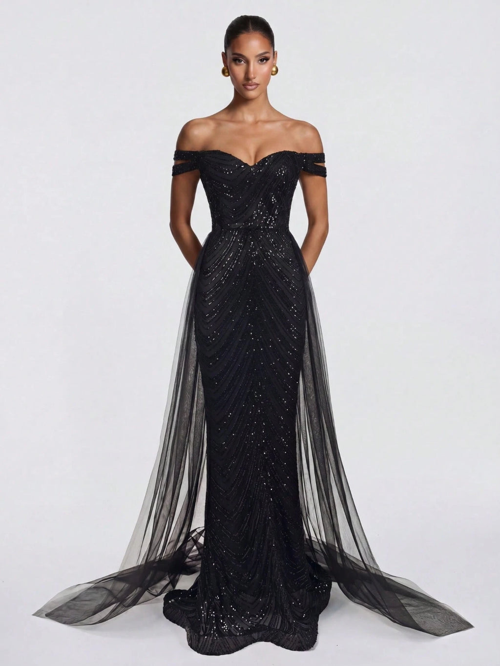 LOVE&LEMONADE Elegant White Off Shoulder Flowing Mesh Patchwork Backless Criss-Cross Tie Mermaid Long Wedding - image 17