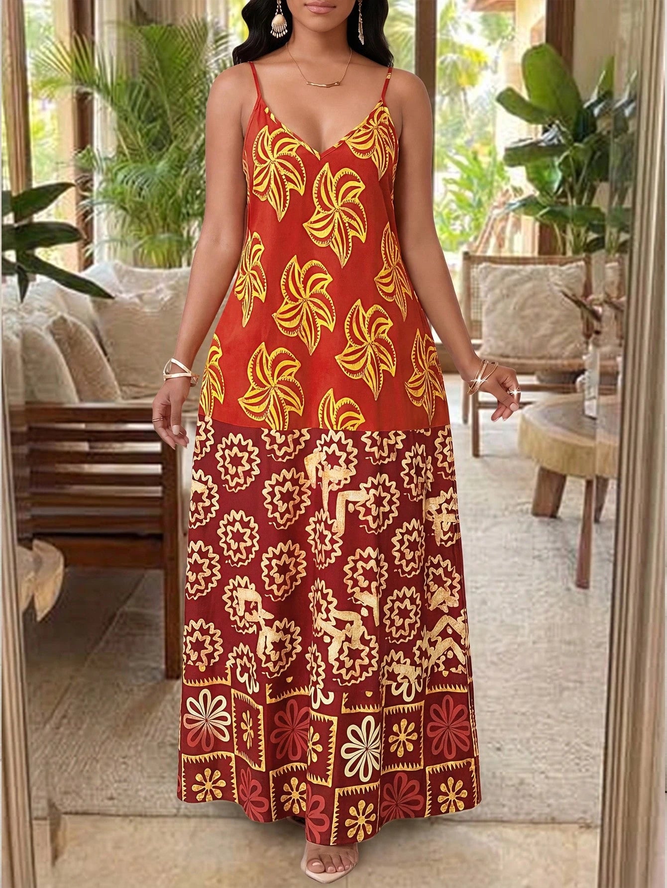 Lady Rainbow Leopard Women's Maxi Dress Summer Casual Sexy Vacation
