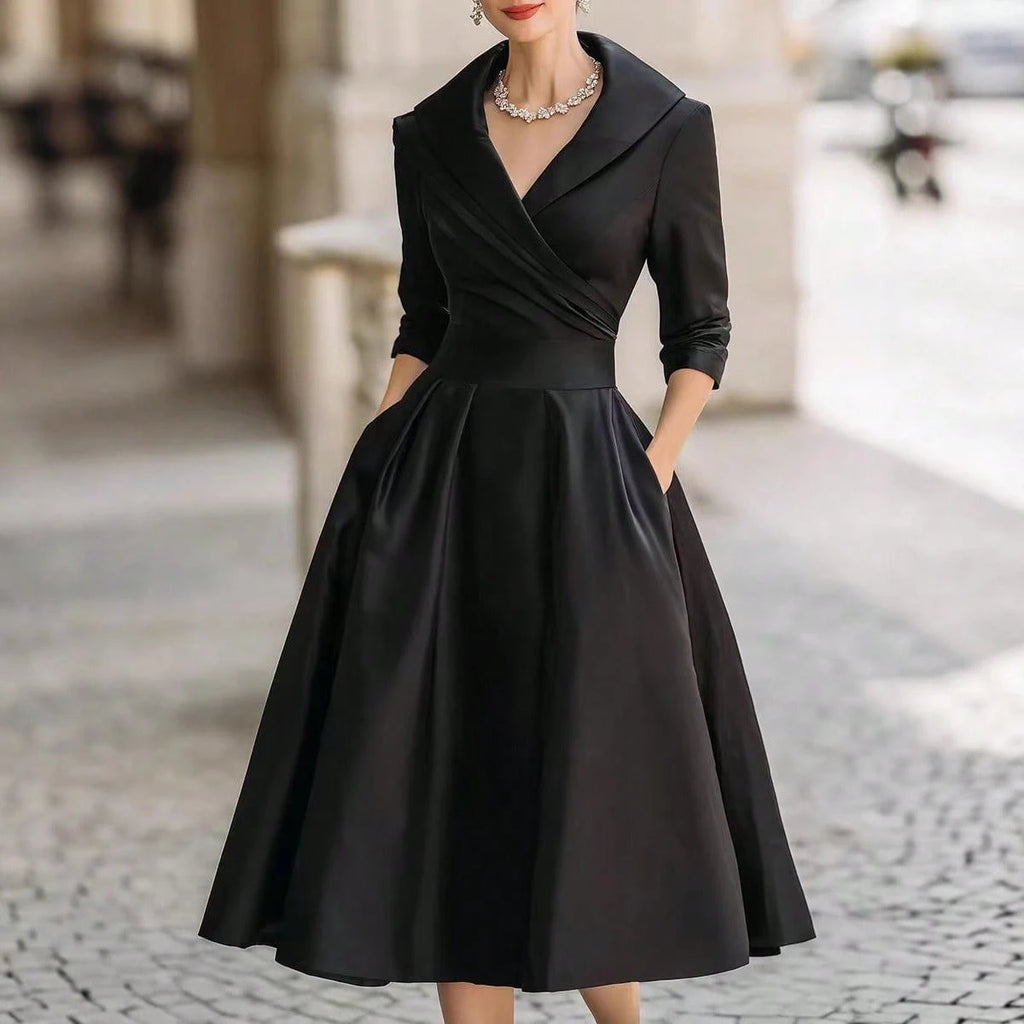 2026 European Women Elegant Formal Waist Slim Dress Slimming Graceful Long Sleeve Maxi Dress - image 2
