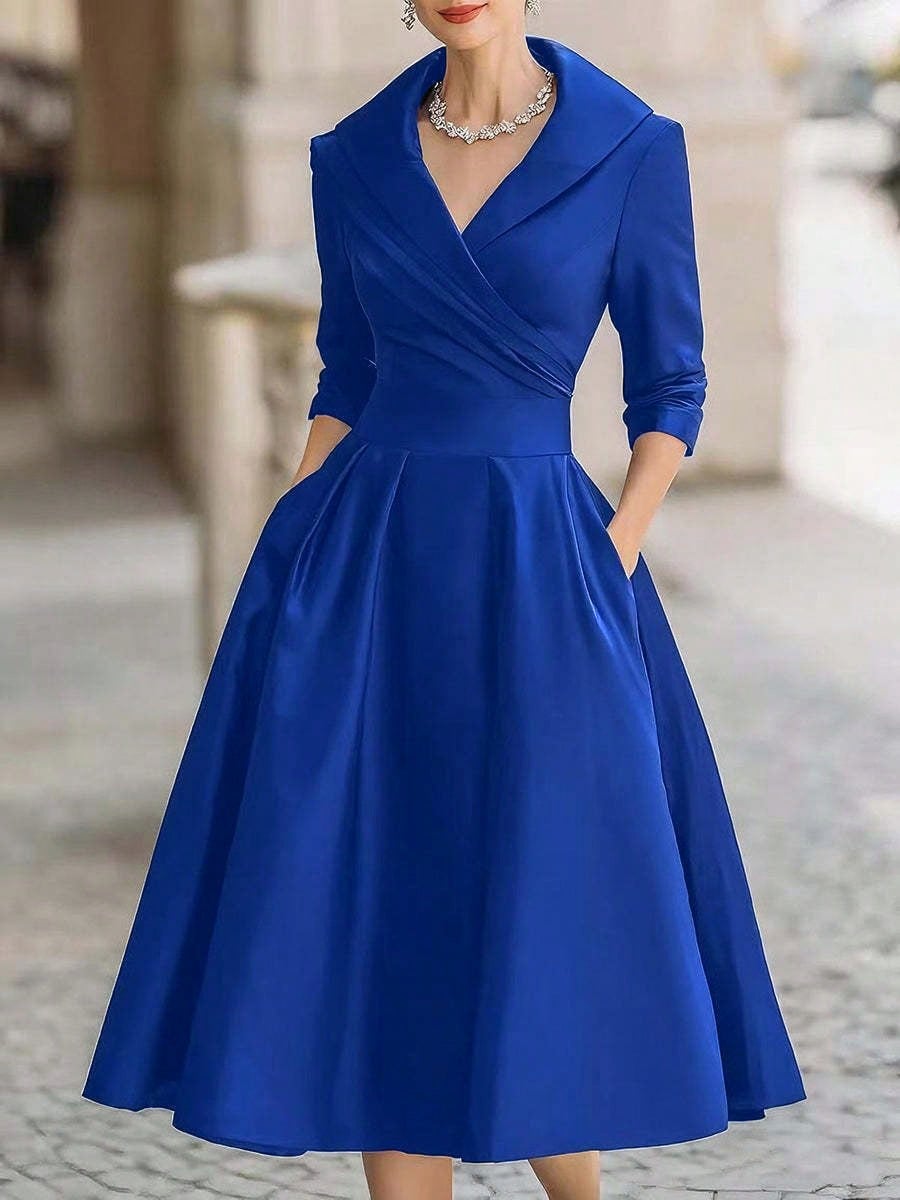 2026 European Women Elegant Formal Waist Slim Dress Slimming Graceful Long Sleeve Maxi Dress - image 7