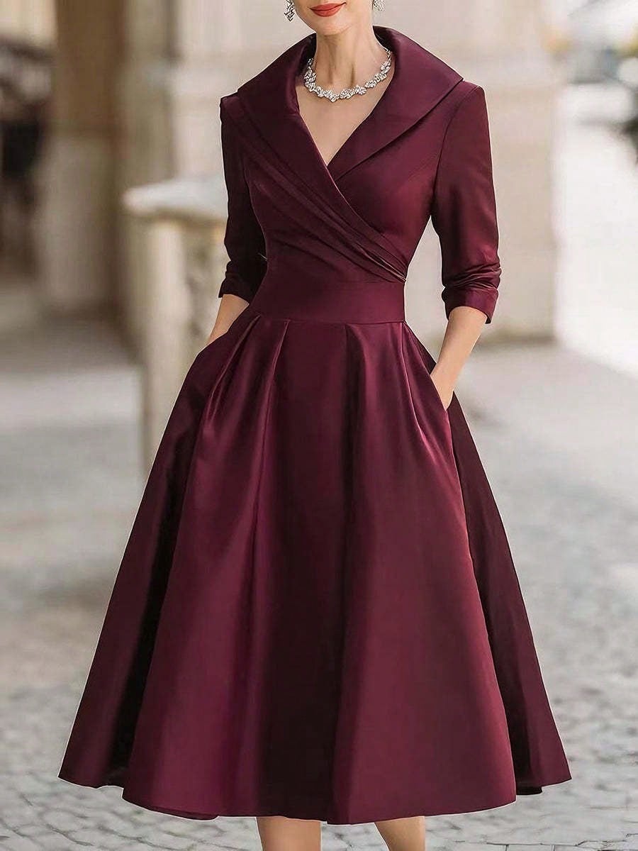 2026 European Women Elegant Formal Waist Slim Dress Slimming Graceful Long Sleeve Maxi Dress - image 8