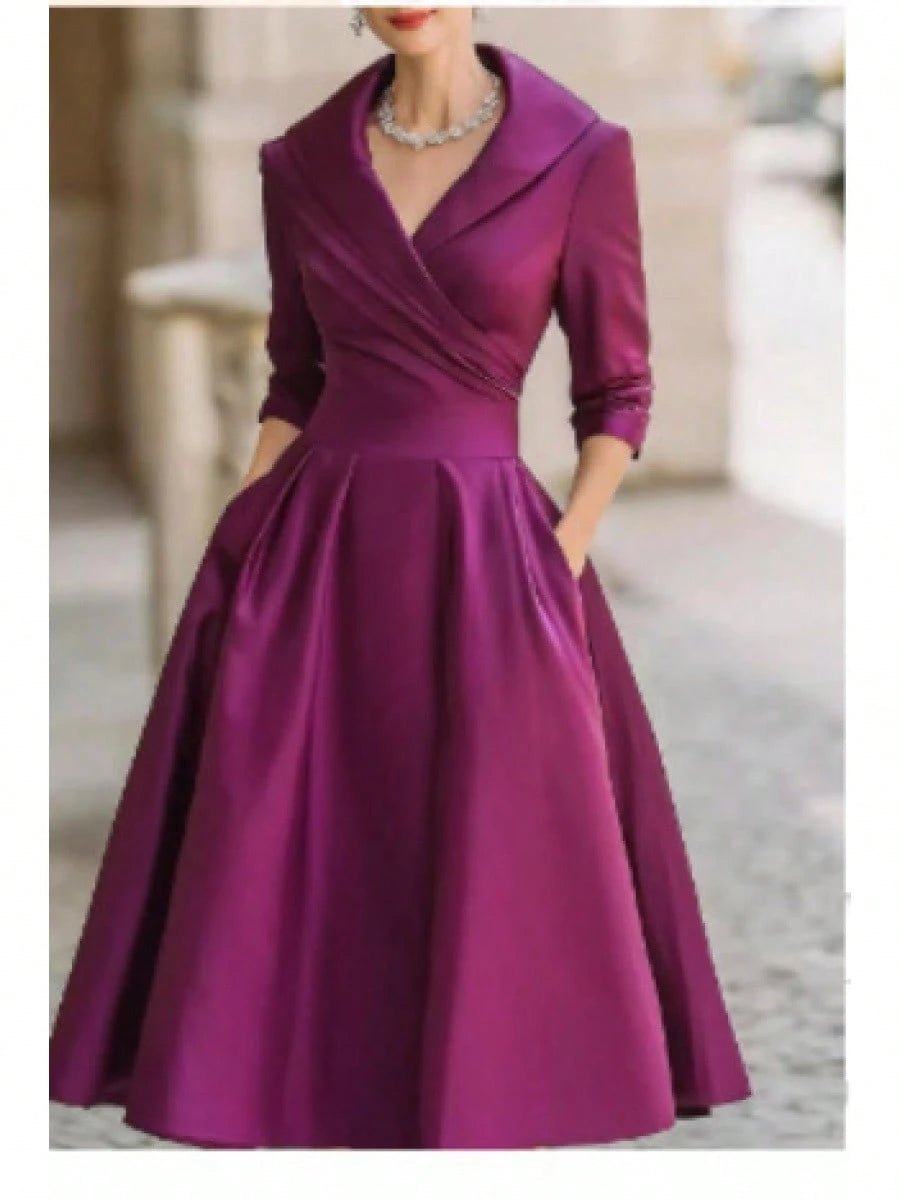 2026 European Women Elegant Formal Waist Slim Dress Slimming Graceful Long Sleeve Maxi Dress - image 9