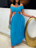 Women's Elegant Sexy Strapless Cut Out Mesh Dress - Slim Fit