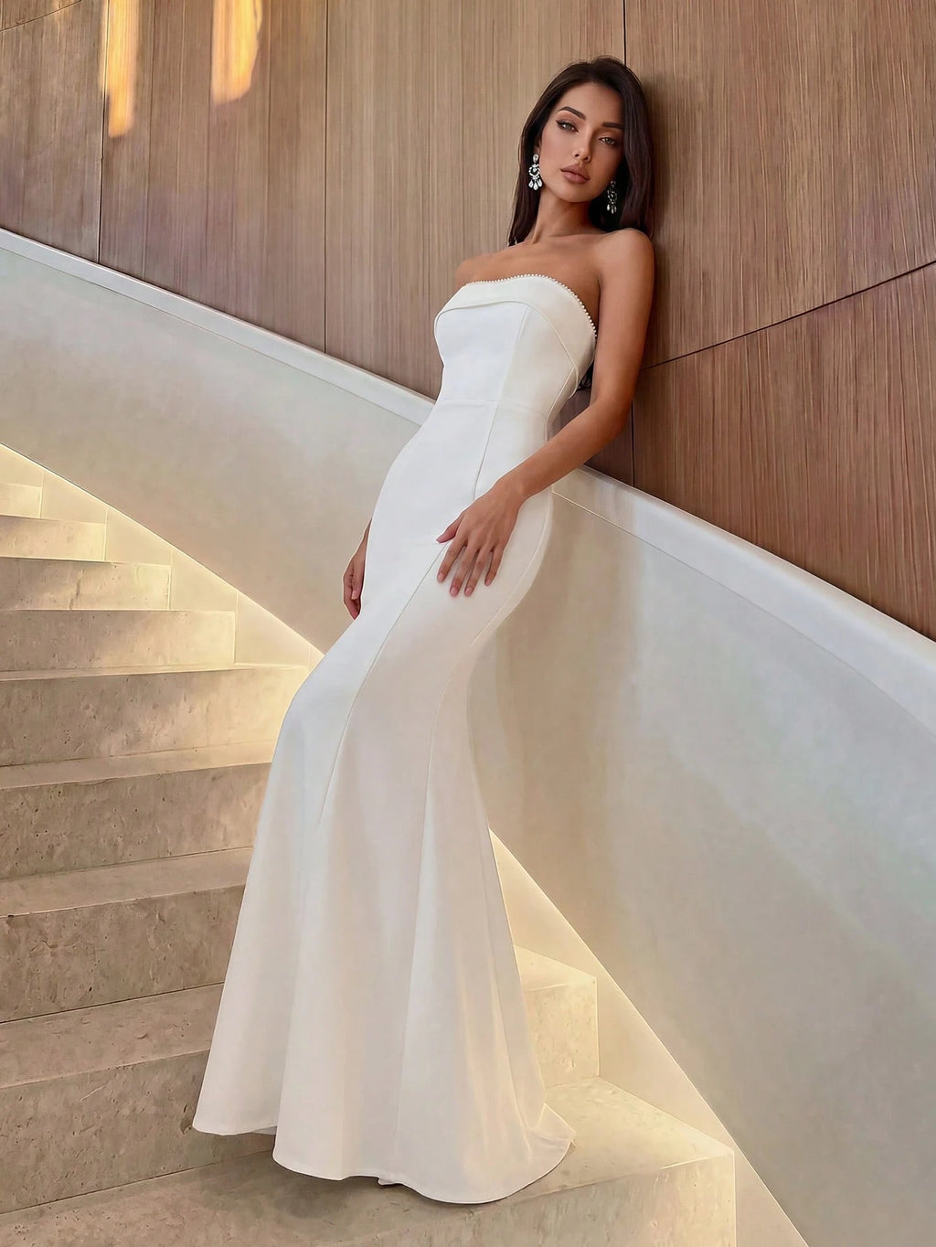 Firerie Summer Style, Elegant Design, Sexy White Plunging And Cinched Top And Body-Hugging Fit, Sequined - image 2