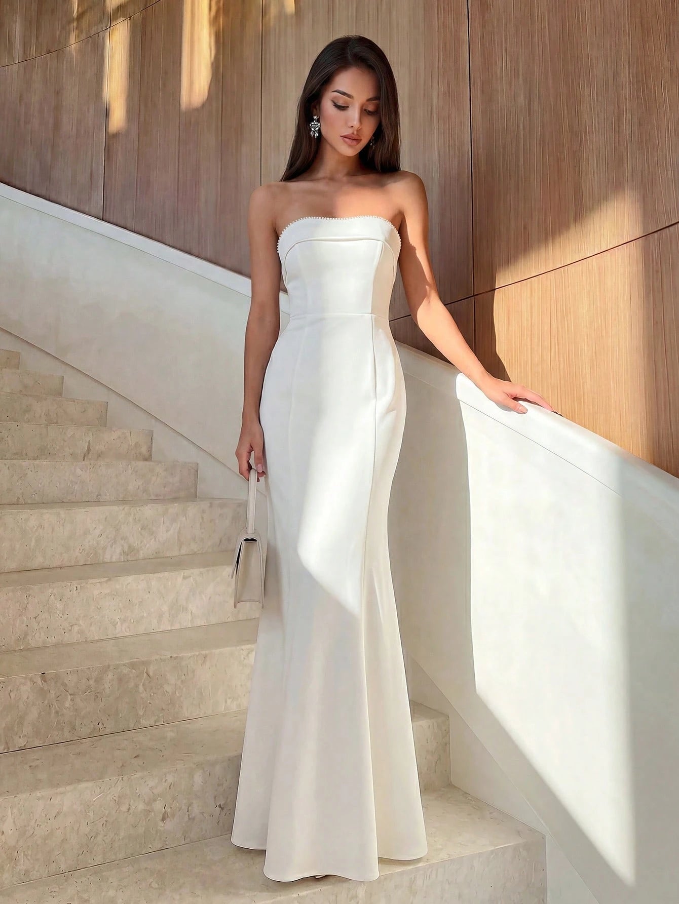 Firerie Summer Style, Elegant Design, Sexy White Plunging And Cinched Top And Body-Hugging Fit, Sequined - image 5