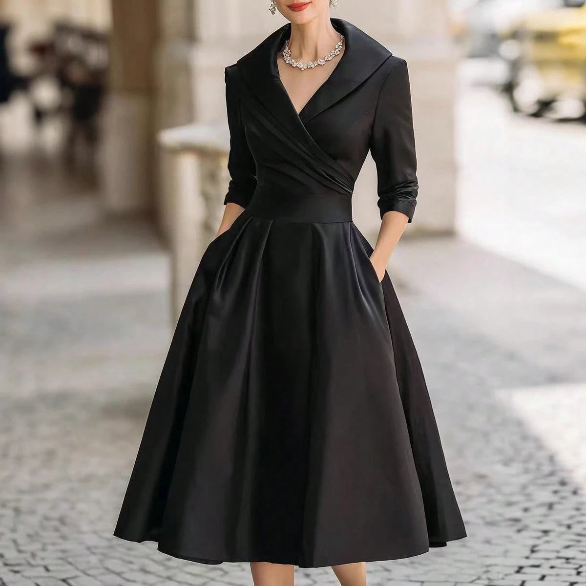 2026 European Women Elegant Formal Waist Slim Dress Slimming Graceful Long Sleeve Maxi Dress - image 5