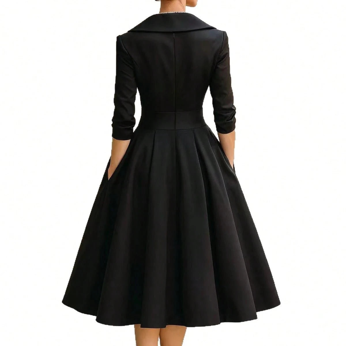 2026 European Women Elegant Formal Waist Slim Dress Slimming Graceful Long Sleeve Maxi Dress - image 6