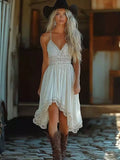 Women's Casual Bohemian Beach Vacation Spaghetti Strap Hollow Out
