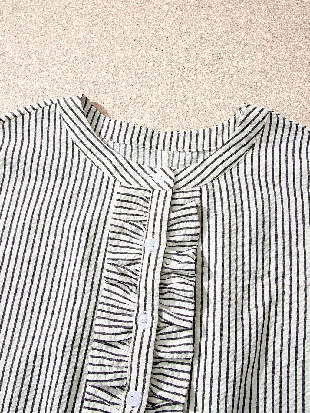 Acelitt Striped Casual Mid-Length Shirt Dress, Women's Black And