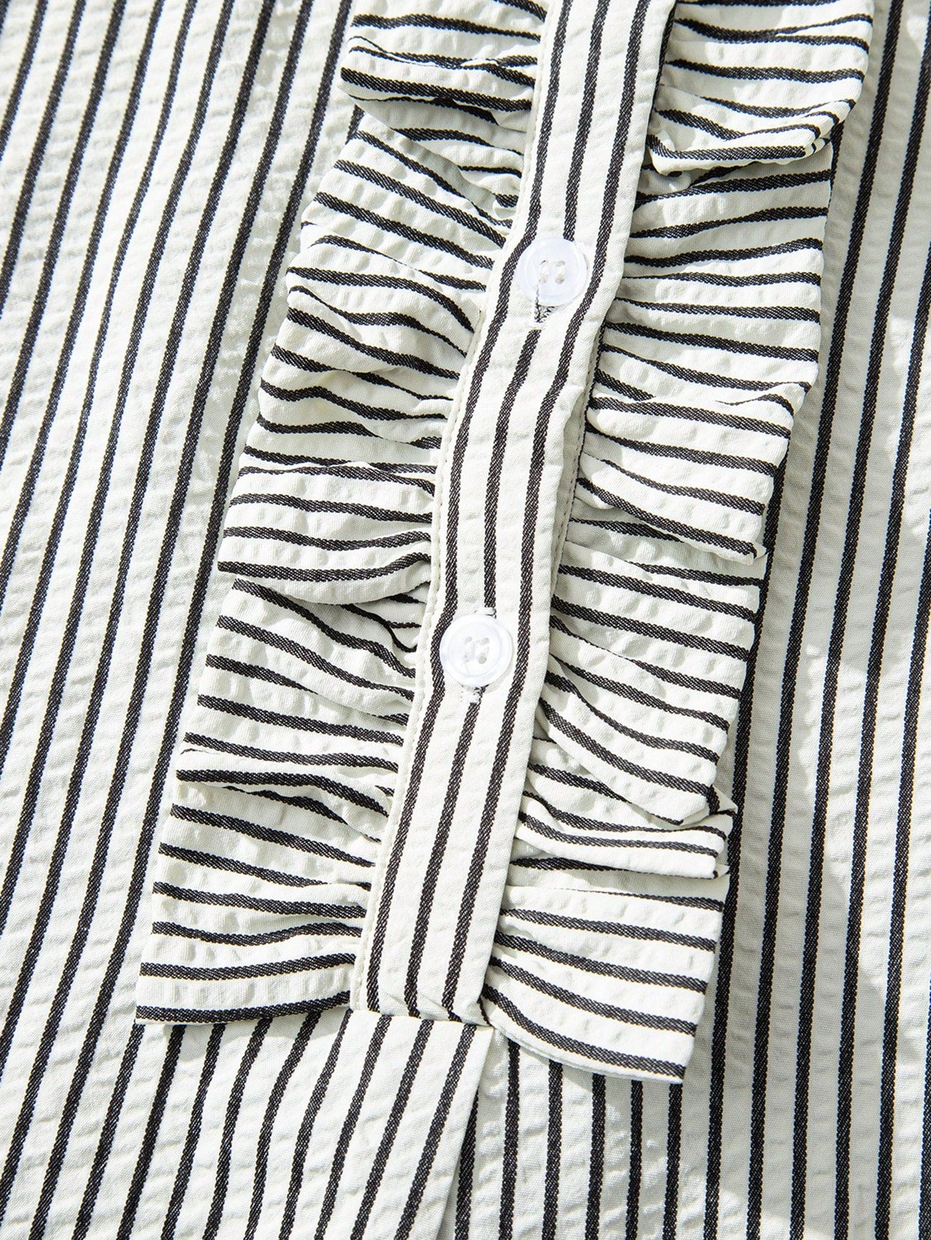 Acelitt Striped Casual Mid-Length Shirt Dress, Women's Black And