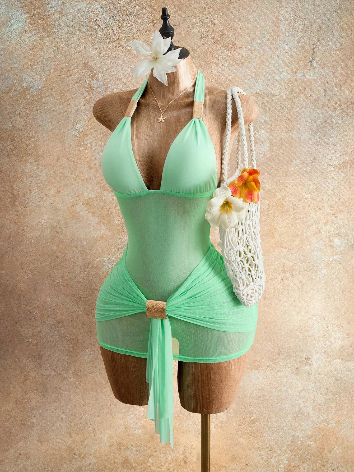 Mistrie Mint Green Summer Casual Beach Holiday Vacation Holiday, Deep