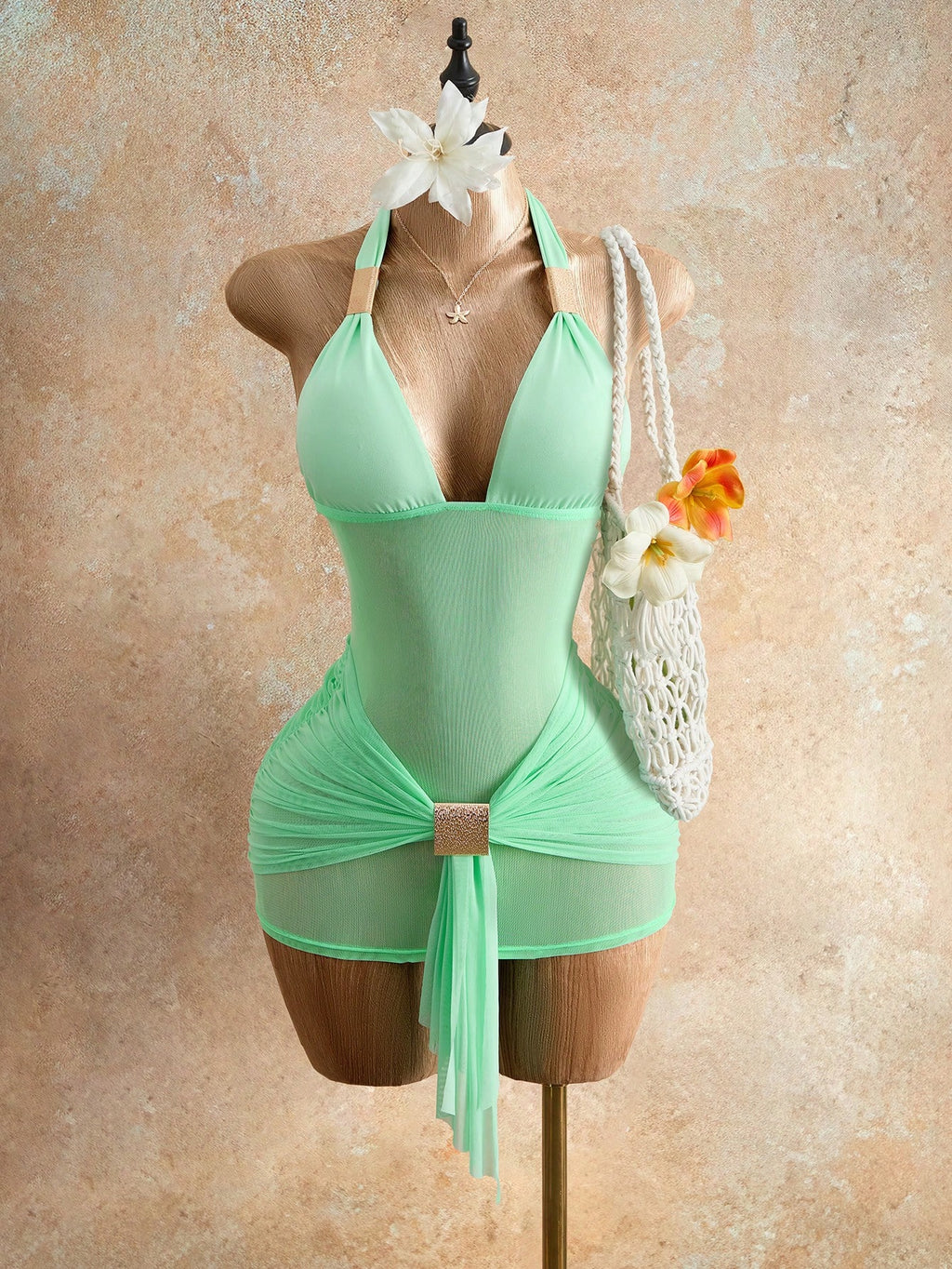 Mistrie Mint Green Summer Casual Beach Holiday Vacation Holiday, Deep