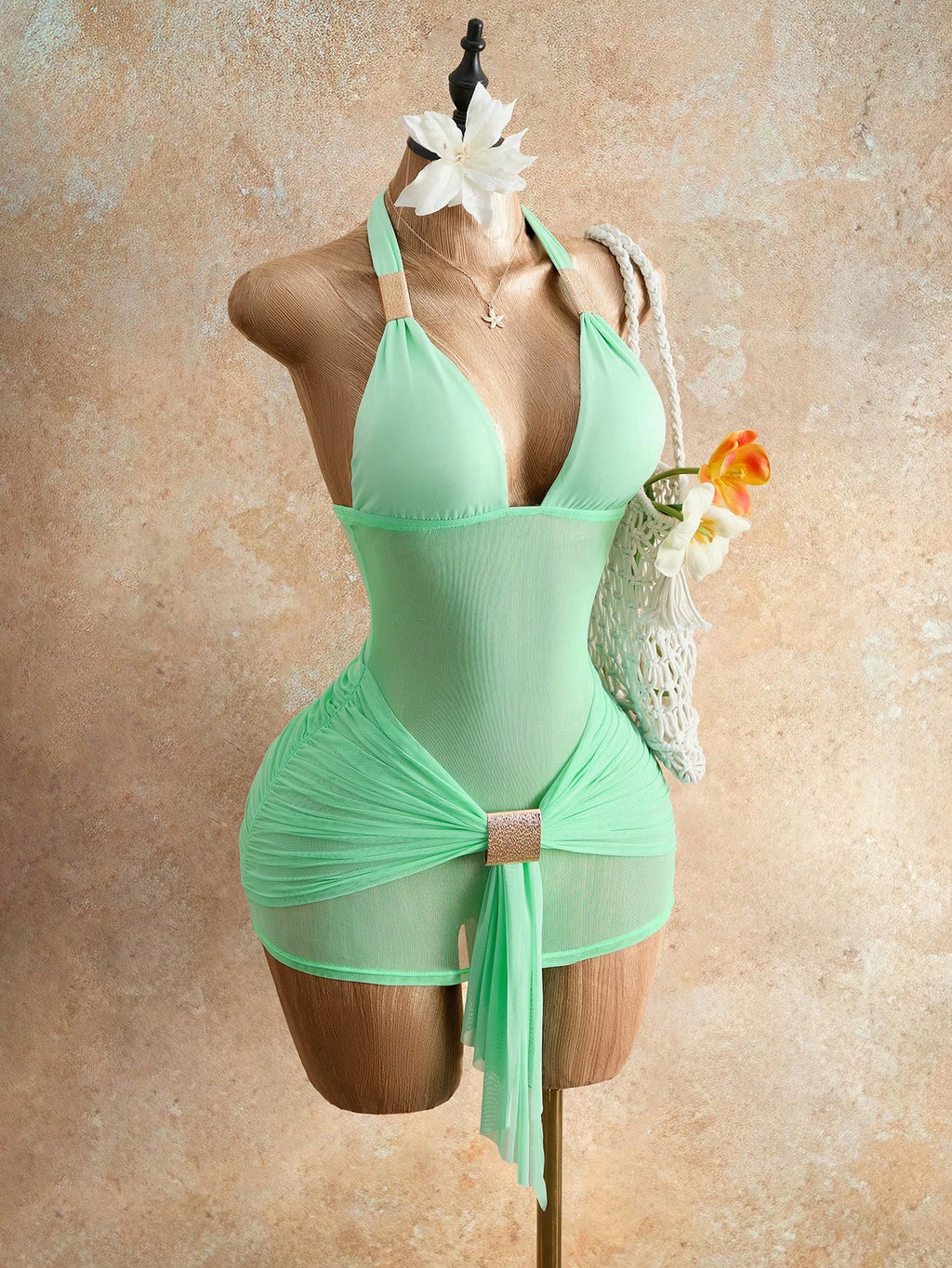 Mistrie Mint Green Summer Casual Beach Holiday Vacation Holiday, Deep