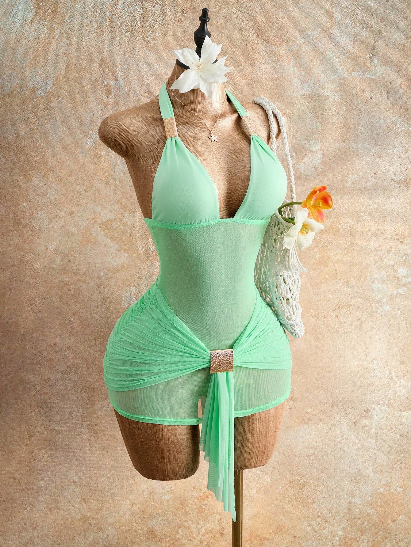Mistrie Mint Green Summer Casual Beach Holiday Vacation Holiday, Deep
