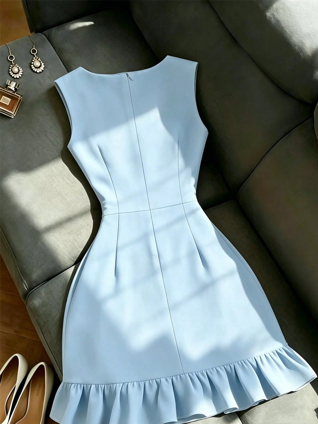 GlowEve Women's Sleeveless White Waist Cinched Mini Dress - image 14