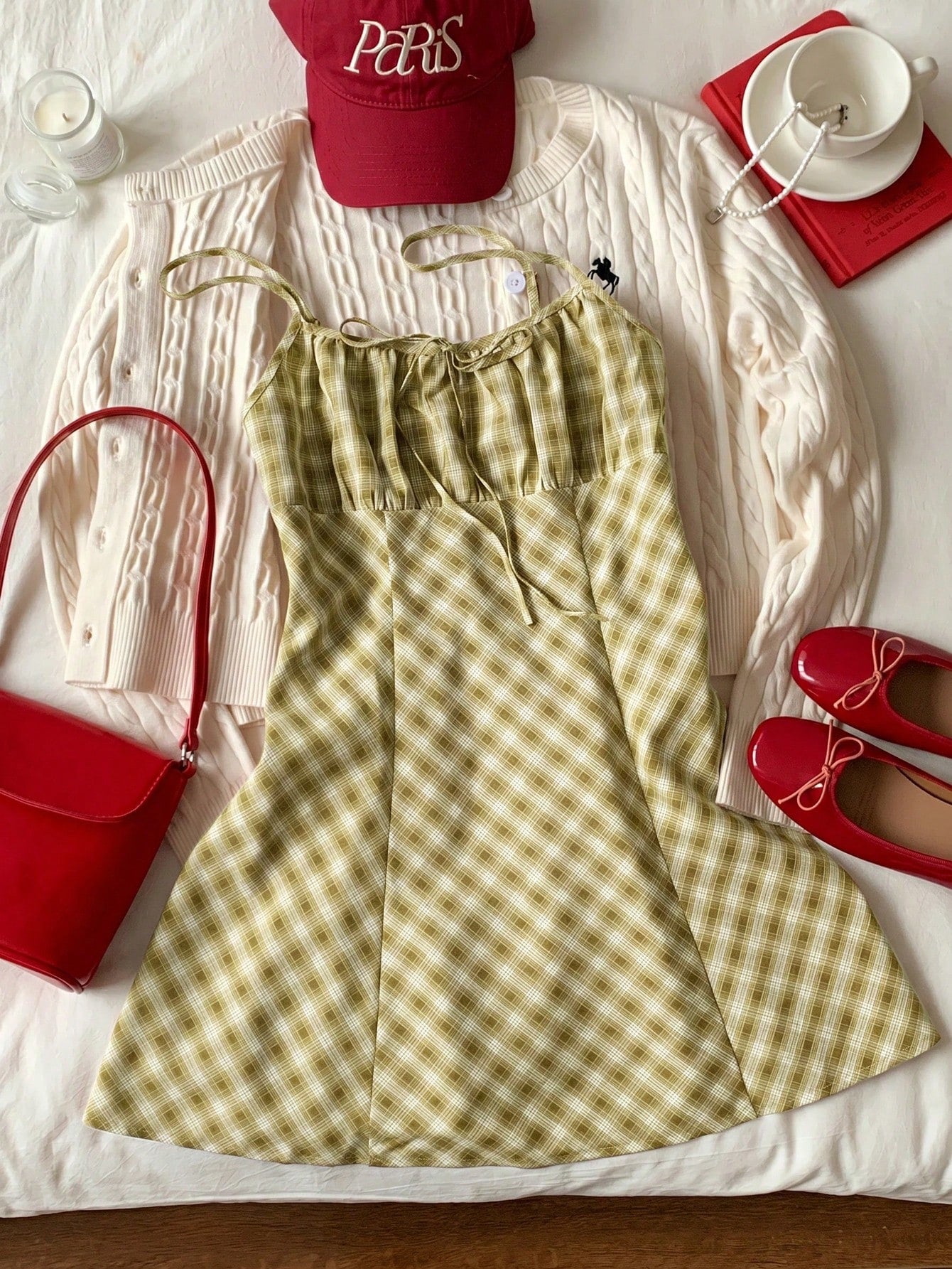 EZwear Pale Yellow Woven Slip Dress For Women, Romantic,Casual