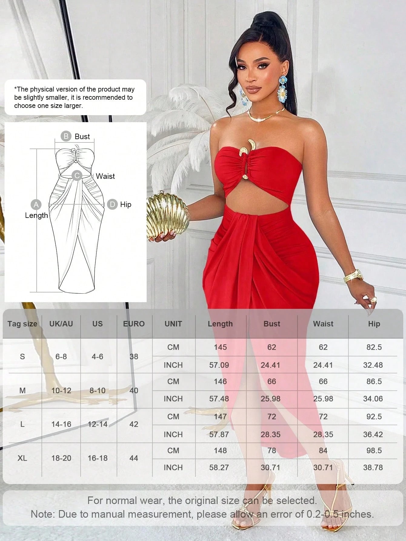 AIJ Amarilo Women's Sexy & Elegant Hollow Out Strapless Dress Summer