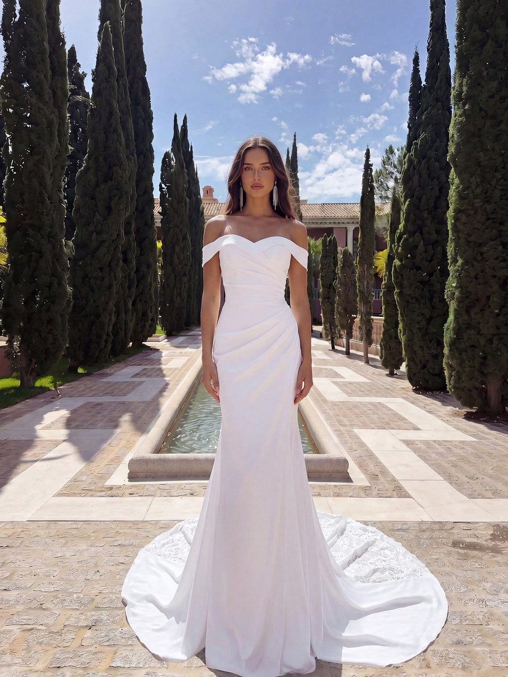 Aloruh Elegant, Woman, Summer, Wedding Season, Back-To-School Season, Date, Wedding Guest, White Plunging And - image 4